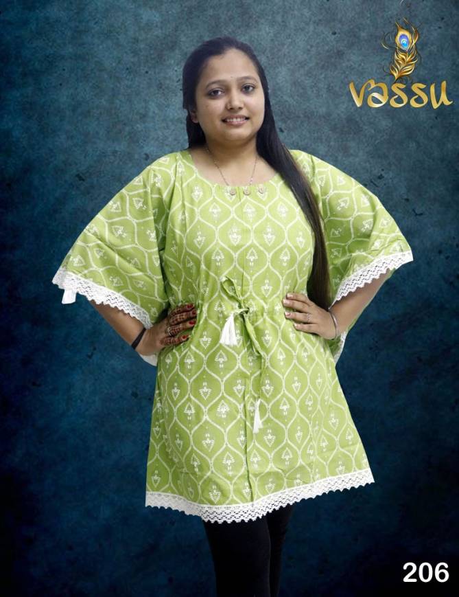 Vassu Kaftan 3 Stylish Casual Daily Wear Cotton Ladies Top Collection